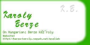 karoly berze business card